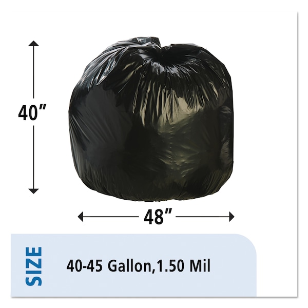 Stout 45 gal Trash Bags, 40 in x 48 in, Extra Heavy-Duty, 1.5 mil, Brown/Black, 100 PK - T4048B15