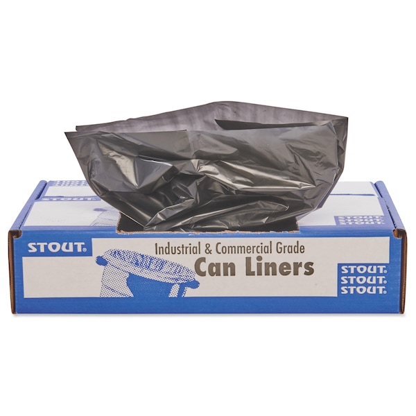 Stout 45 gal Trash Bags, 40 in x 48 in, Extra Heavy-Duty, 1.5 mil, Brown/Black, 100 PK - T4048B15