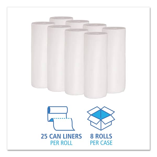 Boardwalk 30 gal Trash Bags, 30 in x 36 in, Extra Heavy-Duty, 0.6 mil, White, 200 PK - H6036HWKR01