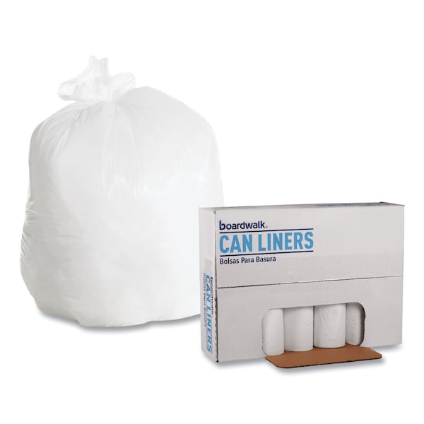 Boardwalk 30 gal Trash Bags, 30 in x 36 in, Extra Heavy-Duty, 0.6 mil, White, 200 PK - H6036HWKR01