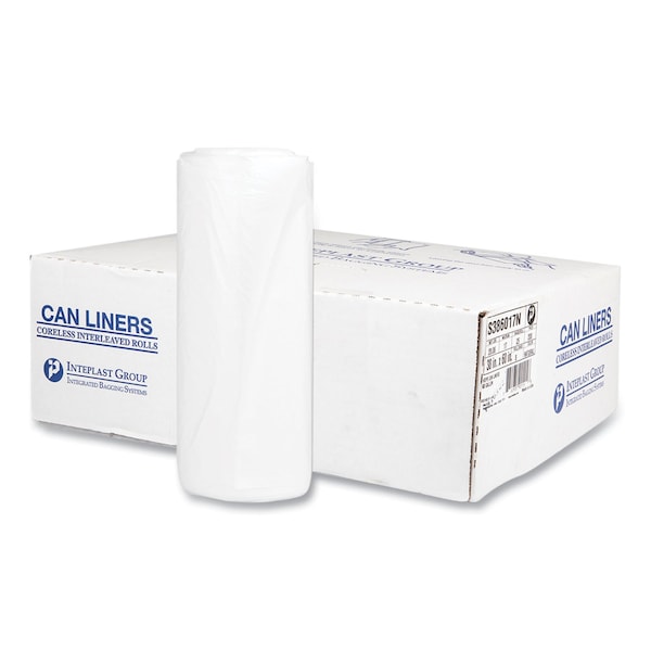 Inteplast Group 60 gal Trash Bags, 38 in x 60 in, Heavy-Duty, 17 microns, Clear, 200 PK - S386017N