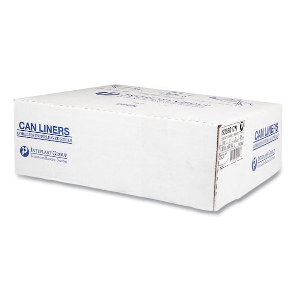 Inteplast Group 60 gal Trash Bags, 38 in x 60 in, Heavy-Duty, 17 microns, Clear, 200 PK - S386017N