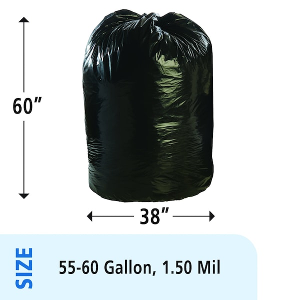 Stout By Envision 55 gal - 60 gal Trash Bags, Brown/Black, 100 PK - T3860B15
