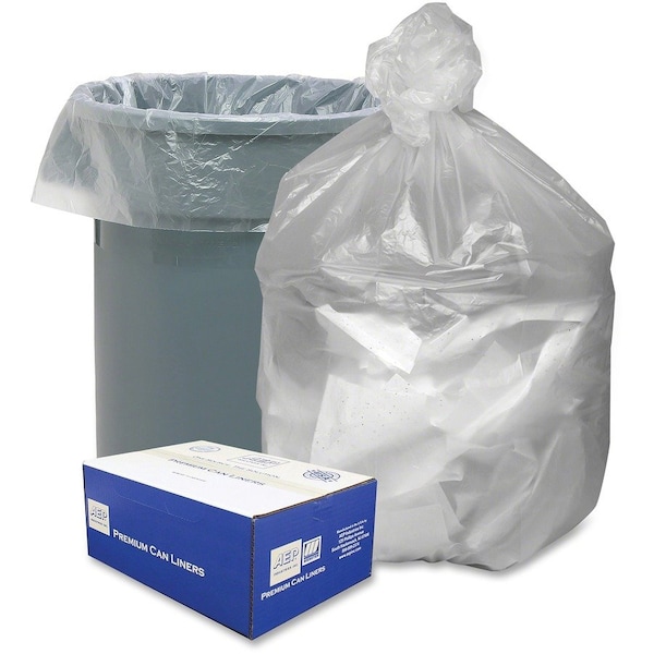 Webster 56 gal Trash Bags, XL, 0.55 mil (14 Micron), Natural, 200 PK - WBIGNT4348