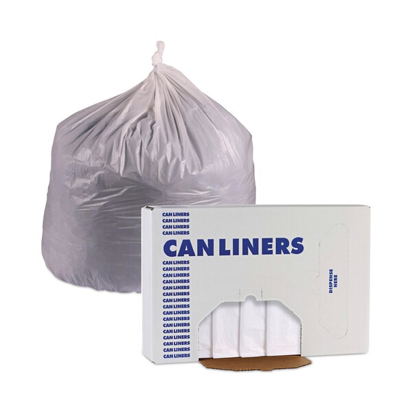 Boardwalk 33 gal Trash Bags, 33 in x 39 in, 0.9 mil, White, 100 PK - BWKW3339X