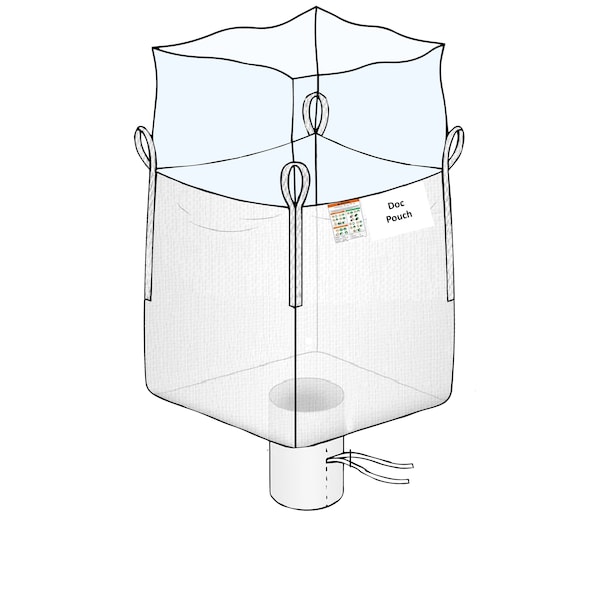 Durasack 3000 lbs. dry material Bulk Bags, White, 250 PK - BB-40UDS-P