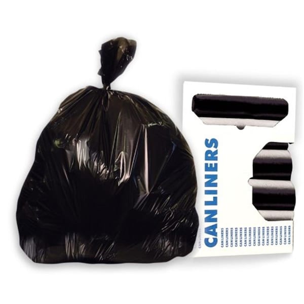 Her High-Density Coreless Roll Waste Can Liners, 40-45 gal, 22 mic, 40x48, Black - HE31179