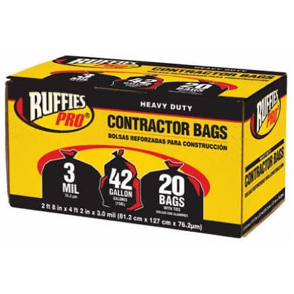 Berry Plastics Berry Plastics 1190270 20 Pack; 42 Gallon; Black Contractor Bag - 106286