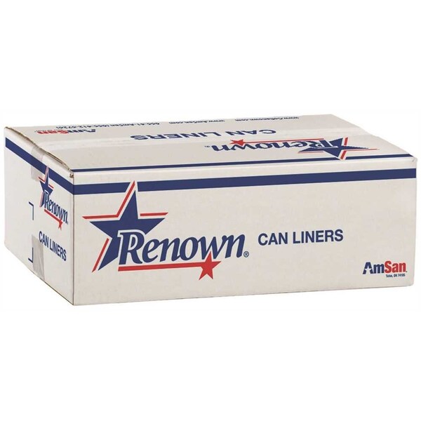 Renown 56 Gal. 16 mic 43 in. x 48 in. Natural Can Liner, 200PK - REN15602