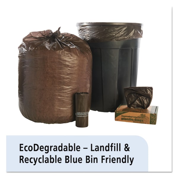 Stout 30 gal Trash Bags, 30 in x 36 in, Heavy-Duty, 0.8 mil, Brown - G3036B80