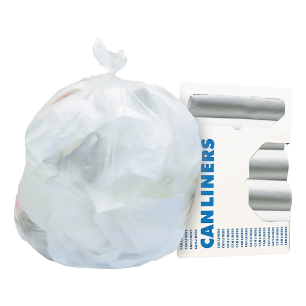 Heritage 16 gal Trash Bags, 24 in x 33 in, Standard-Duty, 6 microns, Natural, 1000 PK - Z4833RN R01