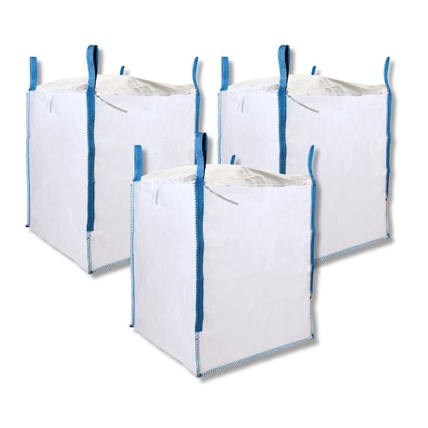 Durasack 2200 lbs. dry material Construction Trash Bags, White, 3 PK - BB-40UFFR-3PK