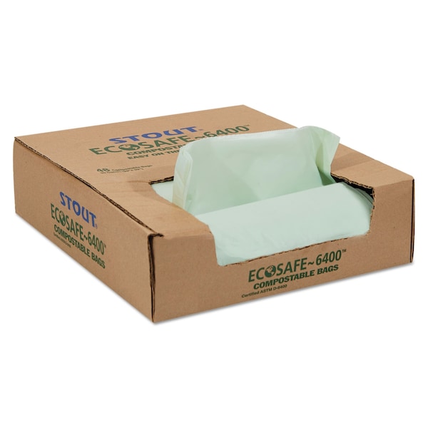 Stout 30 gal Trash Bags, 30 in x 39 in, 1.1 mil, Green - E3039E11