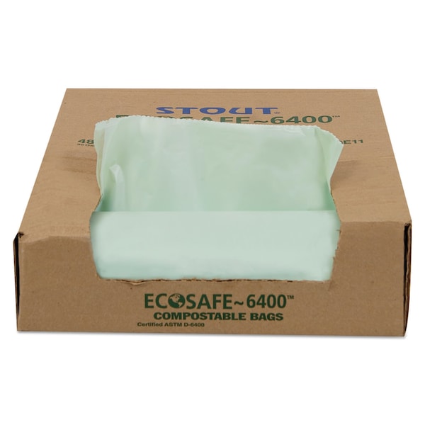 Stout 30 gal Trash Bags, 30 in x 39 in, 1.1 mil, Green - E3039E11