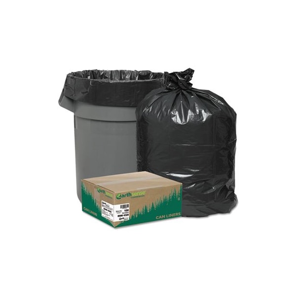 Webster Industries 56 gal Trash Bag, Extra Large, 2 mil (51 Micron), Black, 100 PK - RNW4320