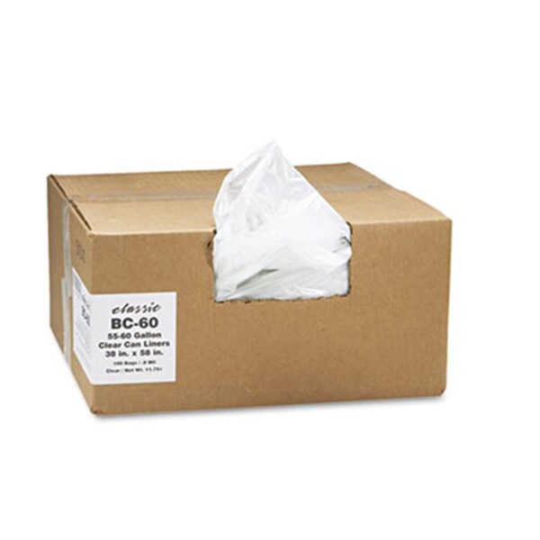 Vortex Clear Low-Density Can Liners - Clear - 55-60 gal - 0.85 mil - 38 x 58 - VO3327038