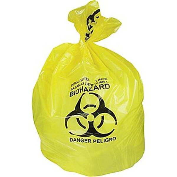Her HER A6043PY 30 x 43 in. Healthcare Biohazard Can Liners; 20-30 gal; 1.3 mm Yellow - A6043PY