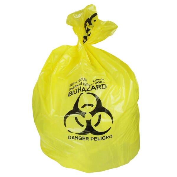 Heritage Bag 40X46 Healthcare Yellow 1.30 Mil Flat Pack Can Liners 40-45 Gallon, 200PK - A8046PY