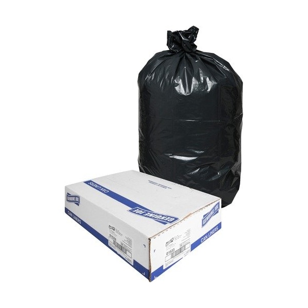 Genuine Joe Genuine Joe Trash Bags, Heavy-Duty, 1.5 mil, 31-33 Gallon, Black - GJO01533