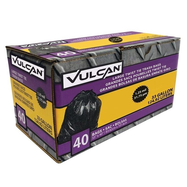Vulcan Trash Bag, 33 gal, Black - FG-03812-11