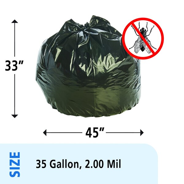 Stout By Envision 35 gal Trash Bags, Black, 80 PK - P3345K20