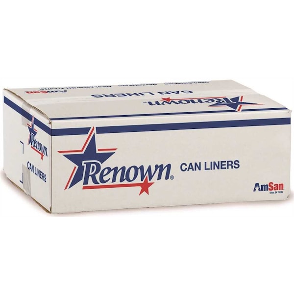 Renown 60 Gal. 22 mic 38 in. x 60 in. Black Can Liner, 150PK - REN16020