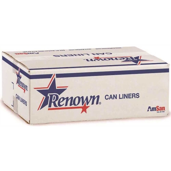 Renown 60 Gal. 22 mic 38 in. x 60 in. Natural Can Liner, 150PK - REN16022