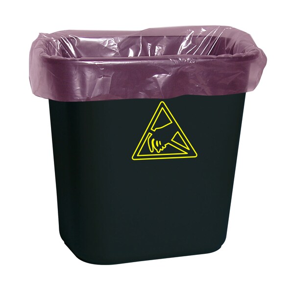Transforming Technologies Dissipative Trash Liners, 24" x 24", 2Mil, Pink, 7-10 Gallon - WBAS-LP