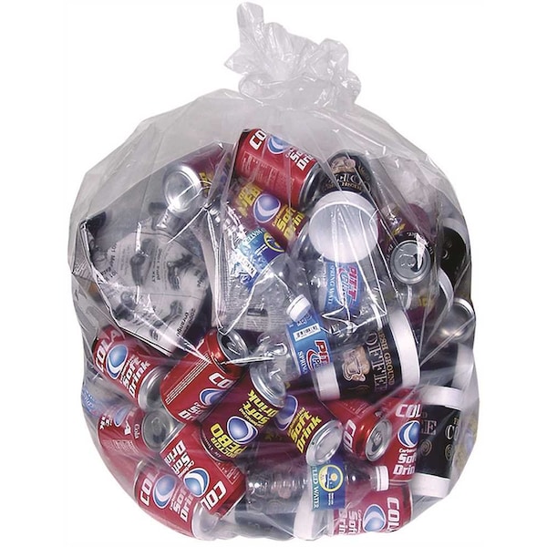 Big City 96 Gal. Heavy-Duty 52 in. x 75 in. 2 mil Clear Low-Density Trash Bags, 50PK - LBR5275X5C