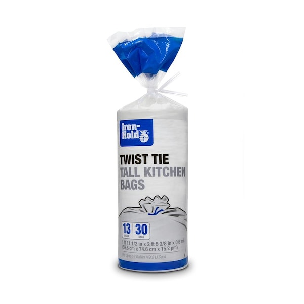 Iron-Hold Iron-Hold 13 gal No Scent Scent Tall Kitchen Bags Twist Tie 30 pk 0.6 mil - 1372521