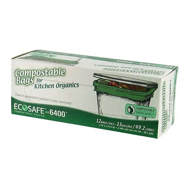 Presto Eco-Safe Eco-Safe Compostable 13 gal Compost Bags Twist Tie 12 pk 0.6 mil - GKL032194
