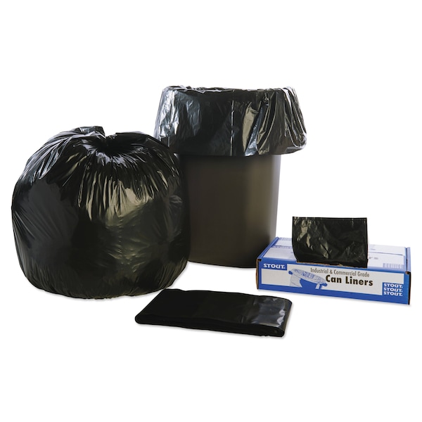Stout 30 gal Trash Bags, 30 in x 39 in, Extra Heavy-Duty, 1.3 mil, Brown/Black, 100 PK - T3039B13