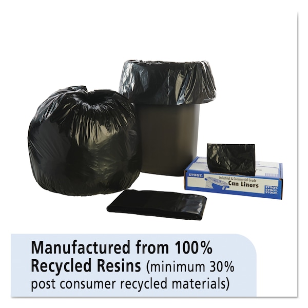 Stout 30 gal Trash Bags, 30 in x 39 in, Extra Heavy-Duty, 1.3 mil, Brown/Black, 100 PK - T3039B13