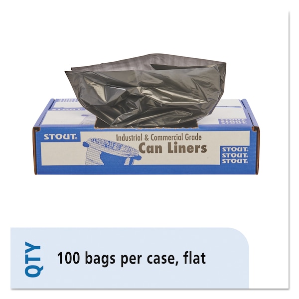 Stout 30 gal Trash Bags, 30 in x 39 in, Extra Heavy-Duty, 1.3 mil, Brown/Black, 100 PK - T3039B13