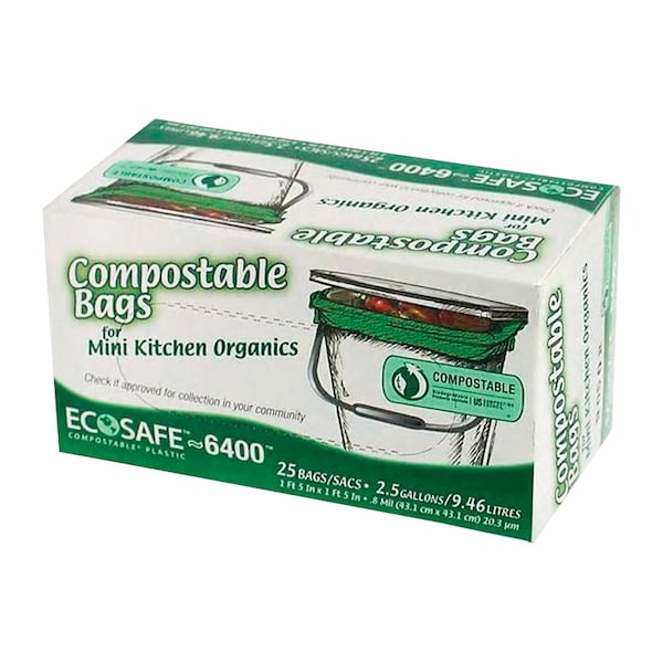 Eco-Safe Eco-Safe Compostable 2.6 gal Trash Bags Twist Tie 25 pk 0.6 mil - GKL032195