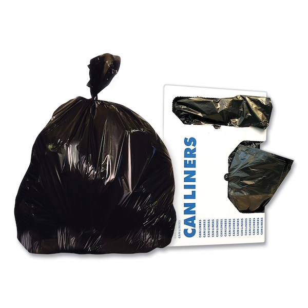 Heritage 65 gal Trash Can Liners, 1.5 mil, Black - H8660AK