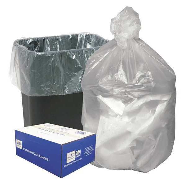 Ultra Plus 10 gal Trash Bags, 24 in x 24 in, Light-Duty, 8 microns, Natural - WHD2408