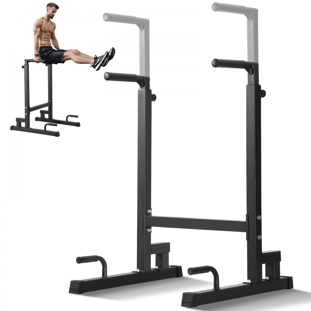 VEVOR Dip Bar, 500 lbs Capacity, Heave Duty Dip Stand Station with Adjustable Height, Fitness Workout Dip Bar Station Stabilizer Parallette Push Up Stand, Parallel Bars for Strength Training Home Gym - HXSGDBLJKDJG0ALEFV0