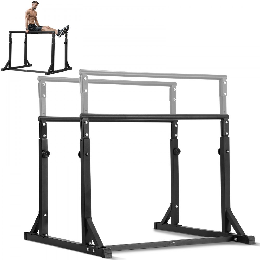 VEVOR Dip Bar, 800 lbs Capacity, Heave Duty Dip Stand Station with Adjustable Height, Fitness Workout Dip Bar Station Stabilizer Parallette Push Up Stand, Parallel Bars for Strength Training Home Gym - SGDBLJKDJGD53OT4BV0