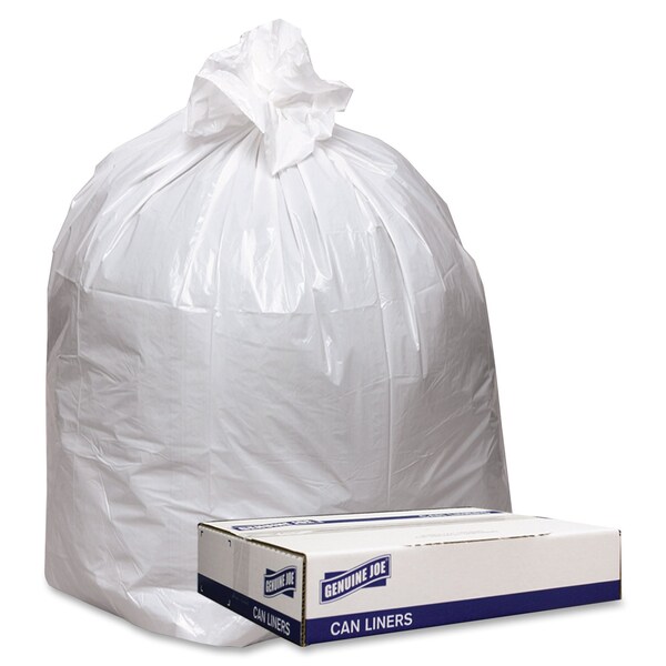 Genuine Joe 56 gal Trash Bags, 0.90 mil (23 Micron), White, 100 PK - GJO4347W