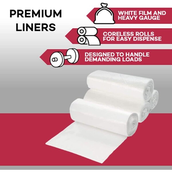 Dealmed 12 gal - 15 gal Trash Bags, 24 in x 29 in, .90 Mil, White - 781156