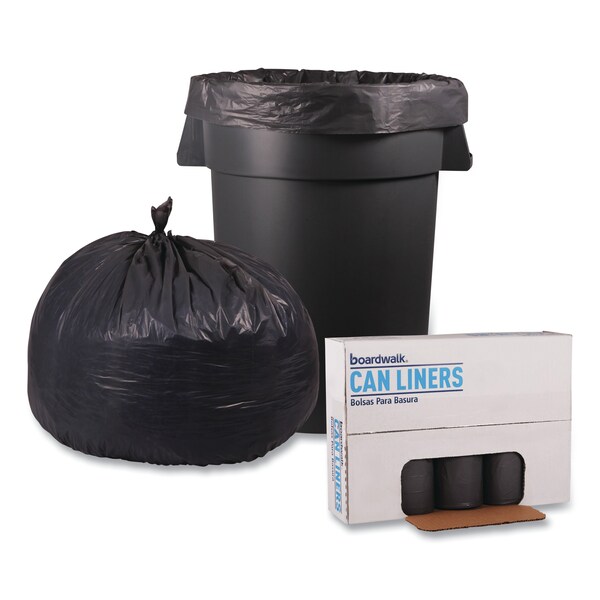 Boardwalk 60 gal Trash Bags, 38 in x 58 in, 0.95 mil, Gray, 100 PK - H7658TGKR01