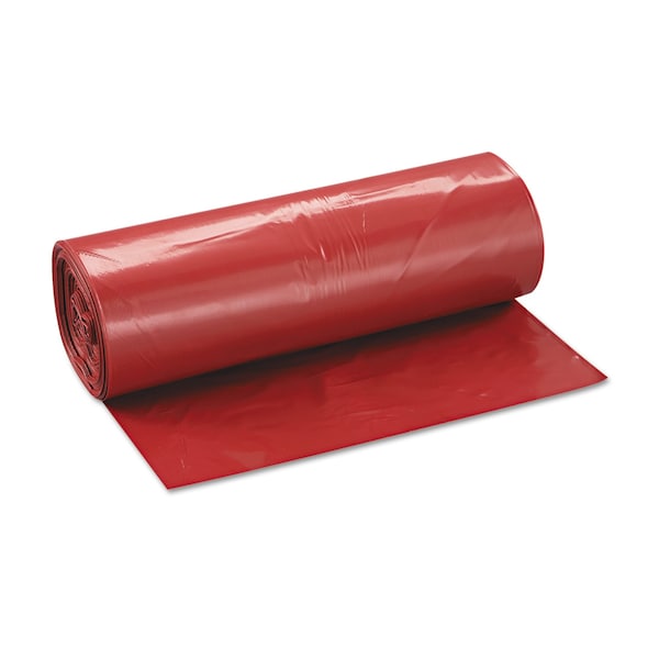 Inteplast Group 45 gal Trash Bags, 40 in x 46 in, Super Extra Heavy-Duty, 1.3 mil, Red, 100 PK - WSL4046R