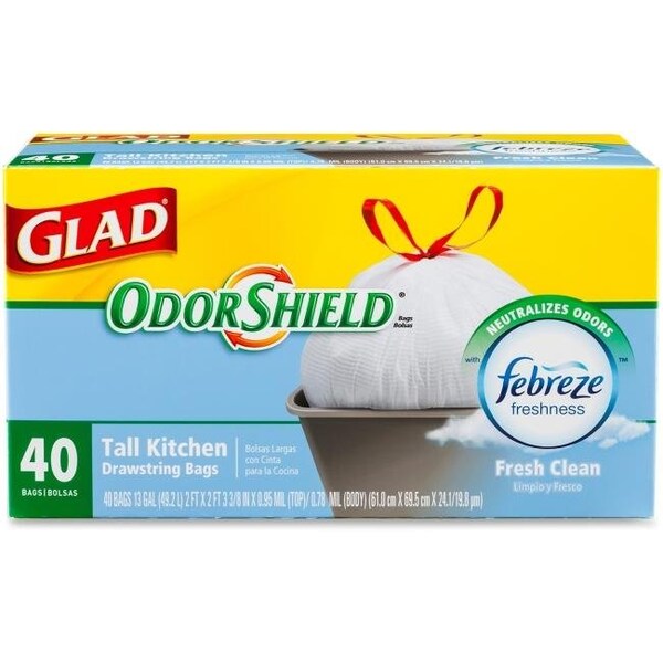 Clorox Clorox CLO78361 Kitchen Trash Bags 13 gal; 40 Count - White - CLO78361