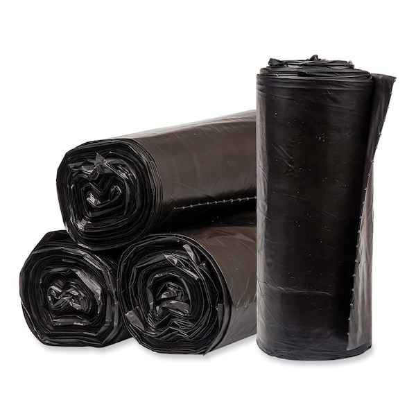 Pitt Plastics 60 gal Trash Can Liners, Standard-Duty, 1.7 mil, Black, 100 PK - PCRL385820K