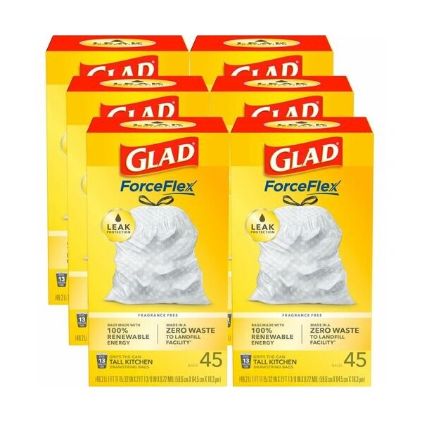 Clorox BAG, KTCHN, TALL, GLAD, 13 GAL, 6PK - CLO78362CT