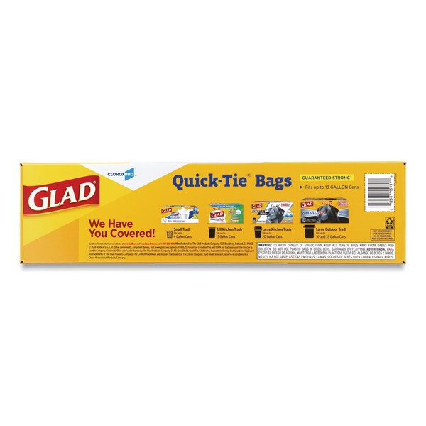 Glad 13 gal Trash Bags, 23.75 in x 28 in, Heavy-Duty, 0.66 mil, White, 200 PK - 15931