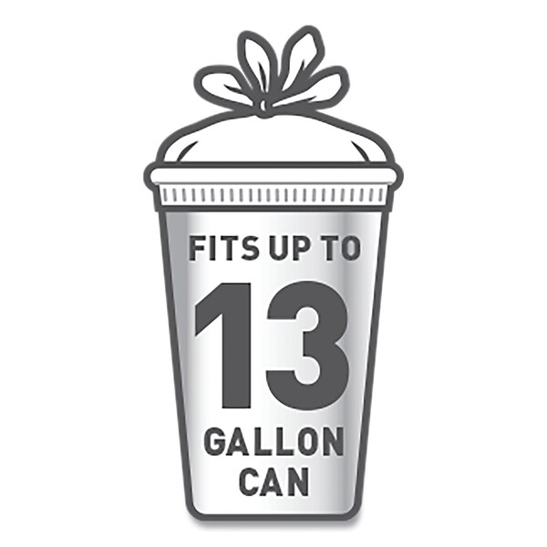 Glad 13 gal Trash Bags, 23.75 in x 28 in, Heavy-Duty, 0.66 mil, White, 200 PK - 15931