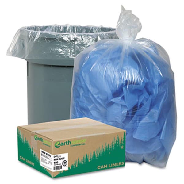 Webster Clear Recycled Can Liners  40-45 gal  1.5 mil  Clear  100 per Carton - RNW4615C