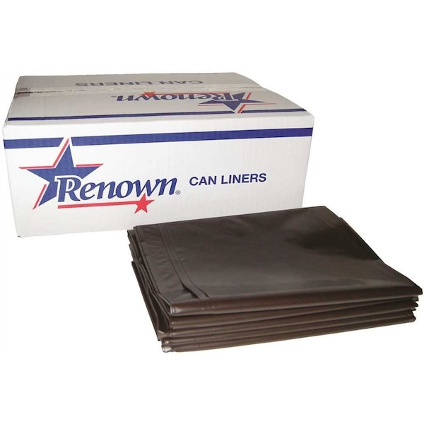 Renown Fits 60 Gal. Black 3 mil 38 in. x 58 in. Trash Can Liner, 50PK - REN66030-CA